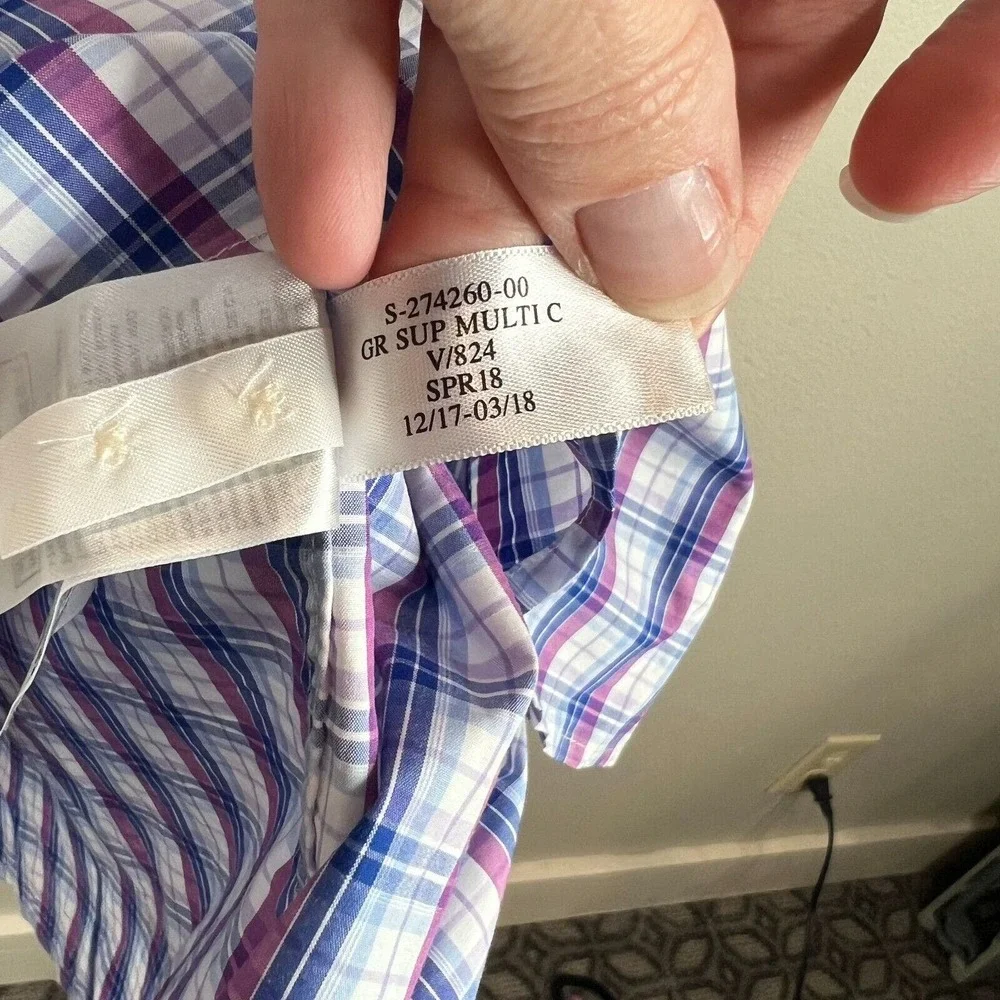 Banana Republic Men's Grant Fit Plaid Button Down‎ Shirts Long Sleeve Size XL